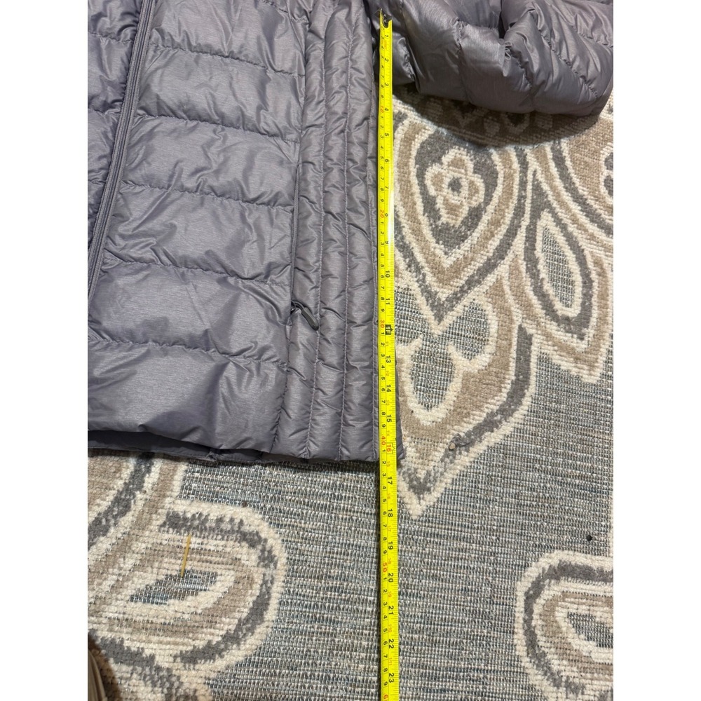 Heatkeep Womens Gray Hooded Puffer Jacket Quilted Full Zip Coat Large - Picture 5 of 7